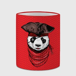 Кружка 3D Панда пират, цвет: 3D-красный кант — фото 2
