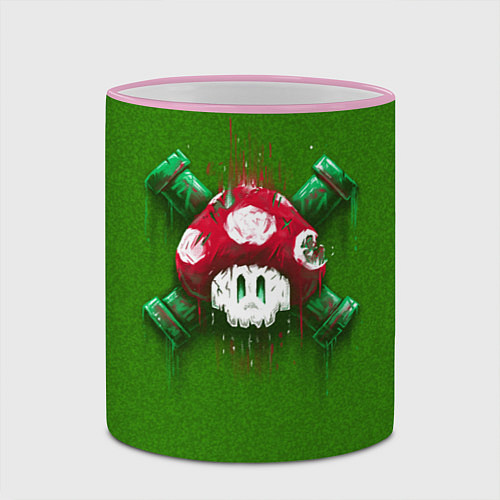 Кружка цветная Mushroom is Dead / 3D-Розовый кант – фото 2