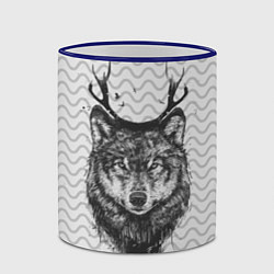 Кружка 3D Рогатый волк, цвет: 3D-синий кант — фото 2