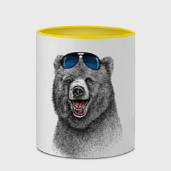 Кружка 3D Счастливый медведь, цвет: 3D-белый + желтый — фото 2