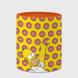 Кружка 3D Пончики Гомера Симпсона, цвет: 3D-белый + оранжевый — фото 2