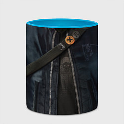 Кружка 3D Watch Dogs 2, цвет: 3D-белый + небесно-голубой — фото 2