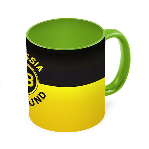 Кружка цветная Borussia Dortmund FC / 3D-Белый + светло-зеленый – фото 1
