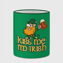 Кружка 3D Поцелуй меня - я ирландец, цвет: 3D-зеленый кант — фото 2