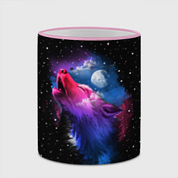 Кружка 3D Воющий волк, цвет: 3D-розовый кант — фото 2