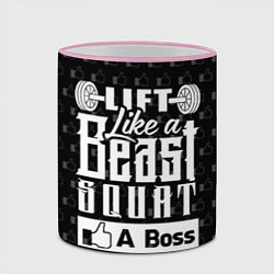 Кружка 3D Lift Like A Beast Squat, цвет: 3D-розовый кант — фото 2