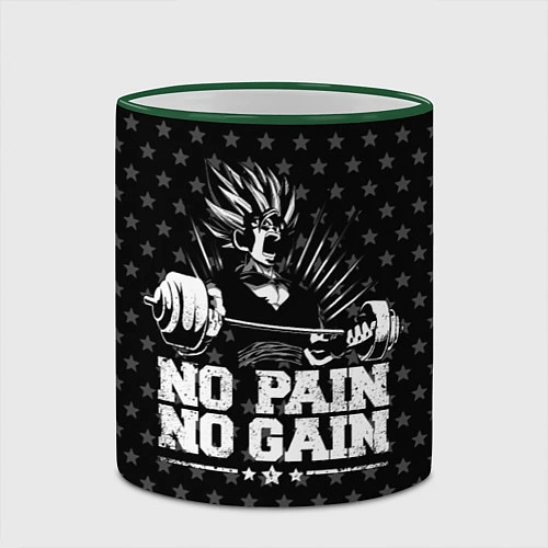 Кружка цветная No Pain No Gain / 3D-Зеленый кант – фото 2