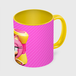 Кружка 3D Amy Rose, цвет: 3D-белый + желтый
