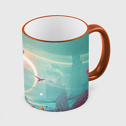Кружка 3D No Mans Sky, цвет: 3D-оранжевый кант