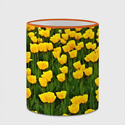 Кружка 3D Жёлтые тюльпаны, цвет: 3D-оранжевый кант — фото 2