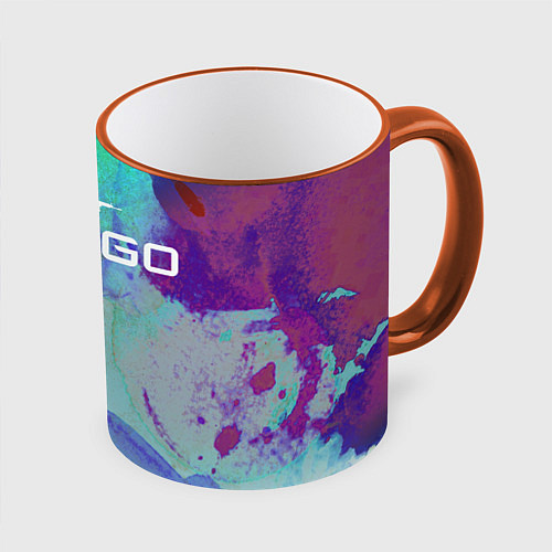 Кружка цветная CS:GO Surface Hardening / 3D-Оранжевый кант – фото 1