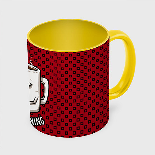Кружка цветная Good Morning / 3D-Белый + желтый – фото 1