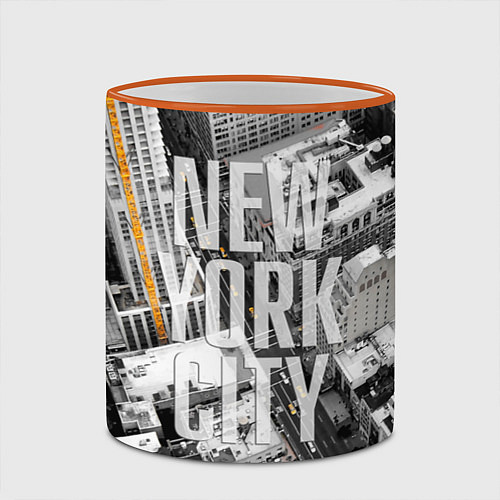 Кружка цветная New York City / 3D-Оранжевый кант – фото 2