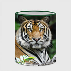 Кружка 3D Тигр в джунглях, цвет: 3D-зеленый кант — фото 2