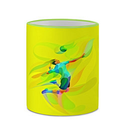 Кружка 3D Волейбол, цвет: 3D-светло-зеленый кант — фото 2