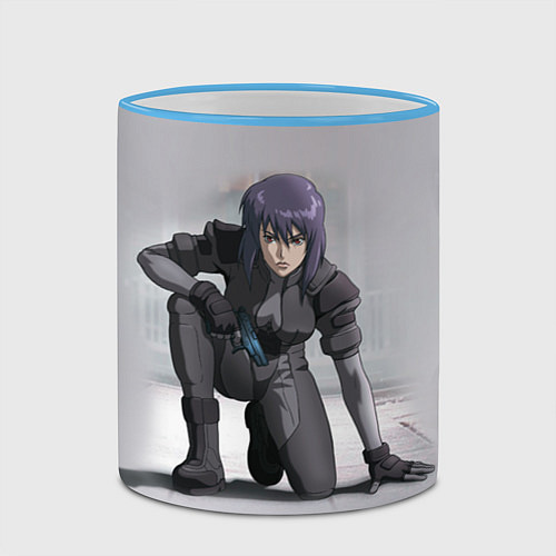 Кружка цветная Ghost In The Shell 5 / 3D-Небесно-голубой кант – фото 2