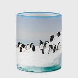 Кружка 3D Пингвины на айсберге, цвет: 3D-небесно-голубой кант — фото 2