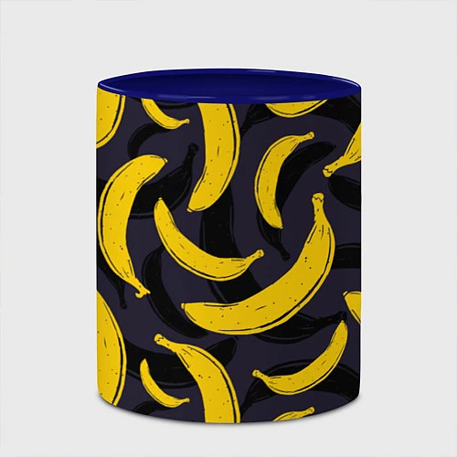 Кружка цветная Бананы / 3D-Белый + синий – фото 2