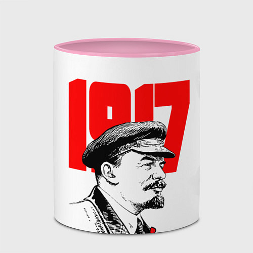 Кружка цветная Ленин 1917 / 3D-Белый + розовый – фото 2