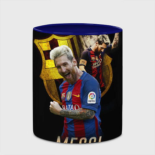 Кружка цветная Messi Star / 3D-Белый + синий – фото 2