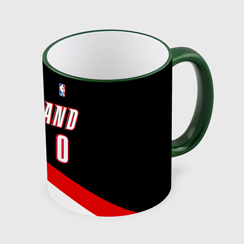 Кружка цветная Portland Trail Blazers 0 / 3D-Зеленый кант – фото 1