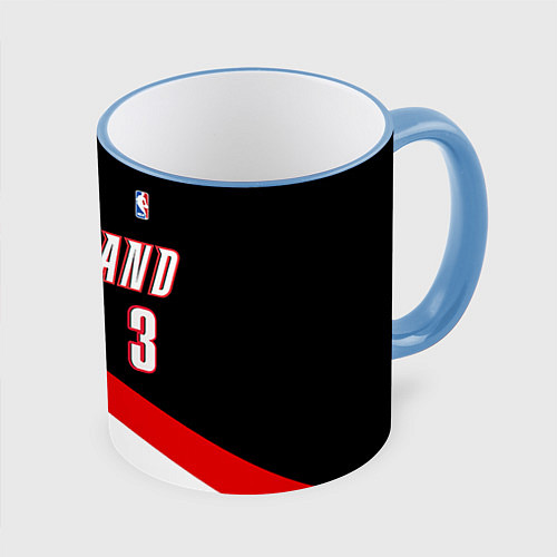 Кружка цветная Portland Trail Blazers 3 / 3D-Небесно-голубой кант – фото 1