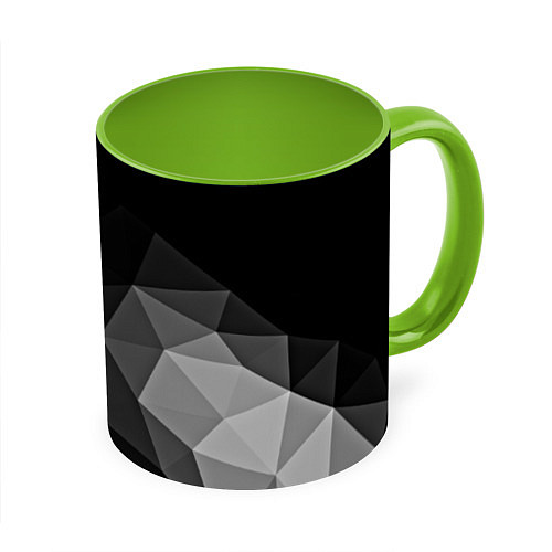 Кружка цветная Abstract gray / 3D-Белый + светло-зеленый – фото 1