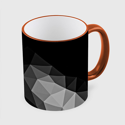 Кружка цветная Abstract gray / 3D-Оранжевый кант – фото 1