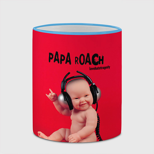 Кружка цветная Paparoach: Music Kid / 3D-Небесно-голубой кант – фото 2