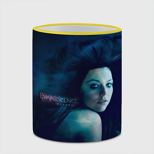 Кружка цветная Evanescence / 3D-Желтый кант – фото 2