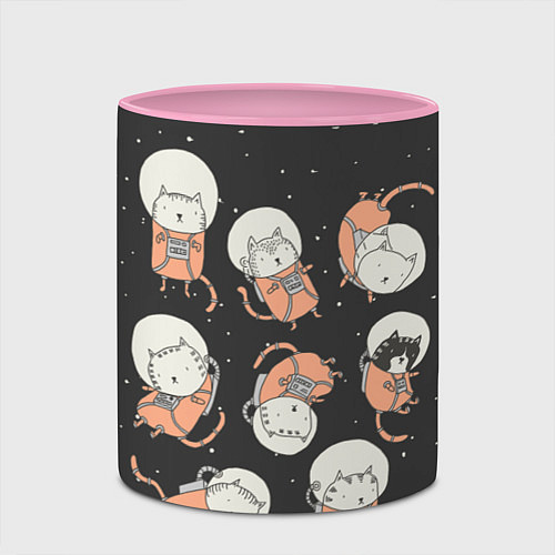 Кружка цветная Космические котики / 3D-Белый + розовый – фото 2