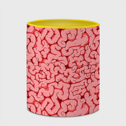 Кружка 3D Мозг, цвет: 3D-белый + желтый — фото 2