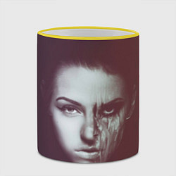 Кружка 3D Chelsea Grin: Death Girl цвета 3D-желтый кант — фото 2