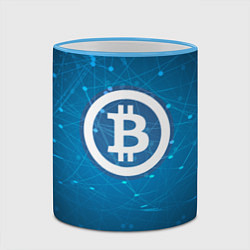 Кружка 3D Bitcoin Blue, цвет: 3D-небесно-голубой кант — фото 2