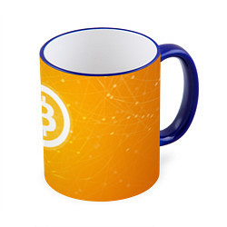 Кружка 3D Bitcoin Orange, цвет: 3D-синий кант