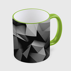 Кружка 3D Gray abstraction, цвет: 3D-светло-зеленый кант