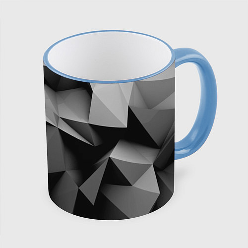 Кружка цветная Gray abstraction / 3D-Небесно-голубой кант – фото 1
