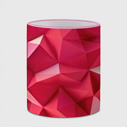 Кружка 3D Розовые грани, цвет: 3D-розовый кант — фото 2