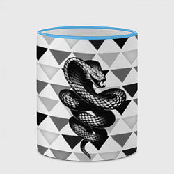 Кружка 3D Snake Geometric, цвет: 3D-небесно-голубой кант — фото 2