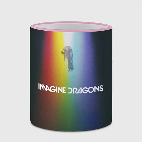 Кружка цветная Imagine Dragons / 3D-Розовый кант – фото 2