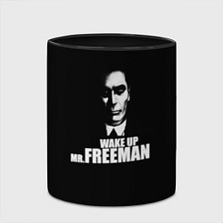 Кружка 3D Wake up Mr. Freeman, цвет: 3D-белый + черный — фото 2