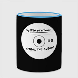 Кружка 3D SOAD: Steal this album, цвет: 3D-небесно-голубой кант — фото 2