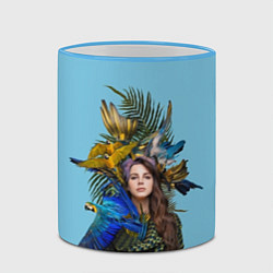 Кружка 3D Lana Del Rey: Tropical, цвет: 3D-небесно-голубой кант — фото 2