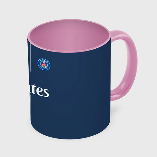 Кружка цветная PSG FC: Blue / 3D-Белый + розовый – фото 1