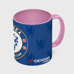 Кружка 3D Chelsea FC: Yokohama Tyres, цвет: 3D-белый + розовый