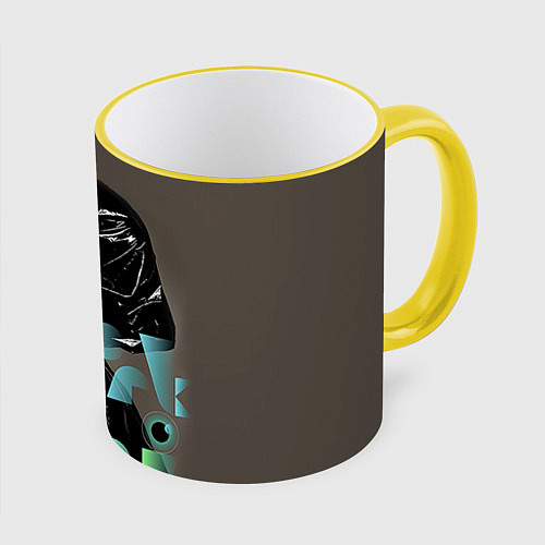 Кружка цветная Bjork Art / 3D-Желтый кант – фото 1