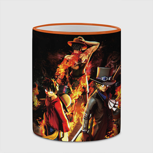 Кружка цветная Ван-Пис / 3D-Оранжевый кант – фото 2