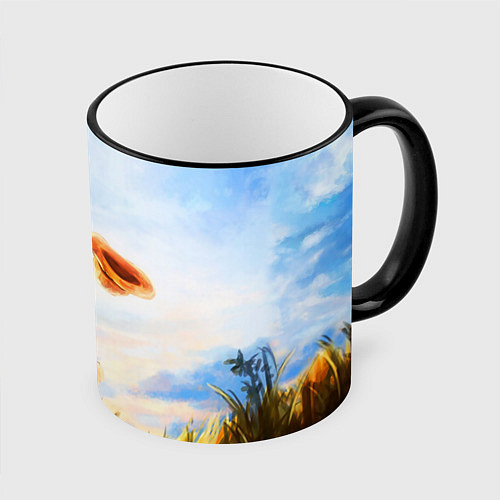 Кружка цветная Ван-Пис / 3D-Черный кант – фото 1