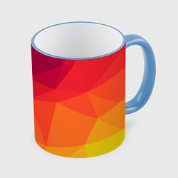 Кружка 3D Background geometric, цвет: 3D-небесно-голубой кант