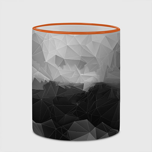 Кружка цветная Polygon gray / 3D-Оранжевый кант – фото 2
